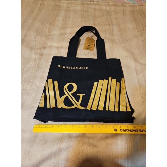 Barnes & Noble Black Gold Natural Book Canvas Reuseable Premium Cotton Tote Bag - Picture 6 of 6